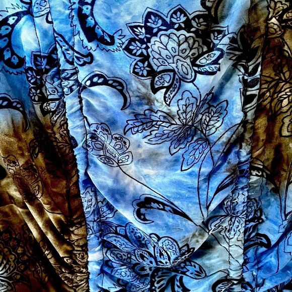 Vintage Y2K Square Neck Mesh Top Burnout Velvet 1X Whimsygoth Fairy Grunge 90s - Picture 5 of 7